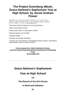 Grace Harlowe s Sophomore Year at High School - The Record of the Girl Chums in Work and Athletics