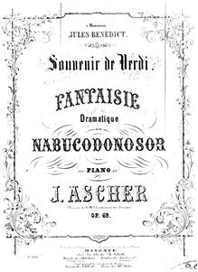 Partition complète, Souvenir de Verdi, Op.69, Souvenir de Verdi - Fantaisie dramatique sur Nabucodonosor