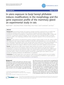In utero exposure to butyl benzyl phthalate induces modifications in the morphology and the gene expression profile of the mammary gland: an experimental study in rats