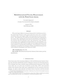 Multidimensional Poverty Measurement with the Weak Focus Axiom