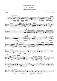 Partition altos, Serenade pour cordes, Smyčcová serenáda, Dvořák, Antonín par Antonín Dvořák