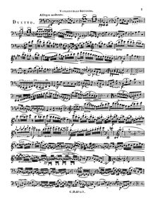 Partition violoncelle 2 (B/W), Duo pour 2 violoncelles, D Major
