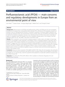 Perfluorooctanoic acid (PFOA) — main concerns and regulatory developments in Europe from an environmental point of view