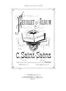 Partition complète, Feuillet d Album, Op.81, Saint-Saëns, Camille
