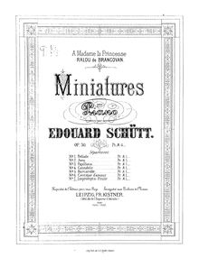 Partition , Impromptu-Finale, Miniatures pour piano, Schütt, Eduard