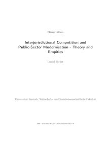 Interjurisdictional competition and public sector modernisation  [Elektronische Ressource] : theory and empirics / Daniel Becker