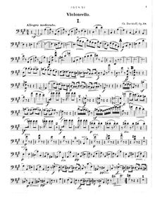 Partition violoncelle, corde quatuor, A major, Davydov, Karl