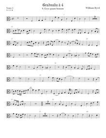 Partition ténor viole de gambe 2, alto clef, Gradualia I, Byrd, William par William Byrd