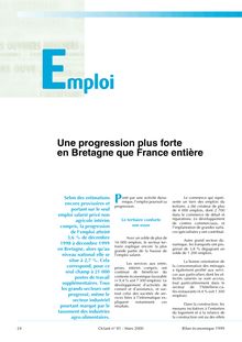 Emploi : une progression plus forte en Bretagne que France entière (Octant n° 81)