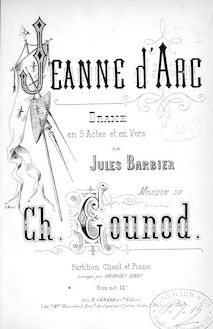 Partition complète, Jeanne d Arc, Gounod, Charles