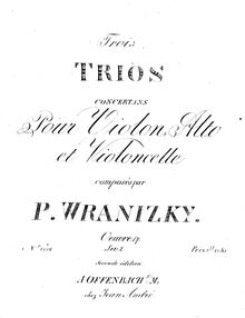 Partition violon 2, 6 corde Trios, Op.17, Wranitzky, Paul par Paul Wranitzky