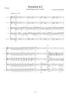 Partition complète, Sonatina N. 1 pour cordes, Krähenbühl, Samuel