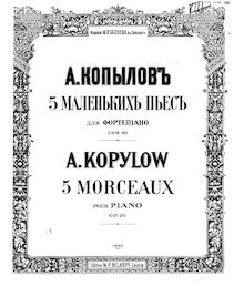 Partition complète, 5 Morceaux, Kopylov, Aleksandr