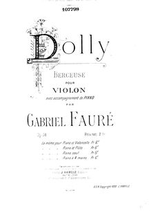 Partition de violoncelle, Dolly , Op.56, Six pièces pour piano à 4 mains