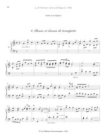 Partition , Basse et dessus de trompette, Pièces d orgue, Livre d orgue