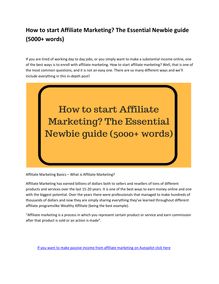 How to Start Affiliate Marketing?