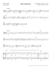 Partition Trombone en B♭ (alternate), Divertimento, Vanhal, Johann Baptist