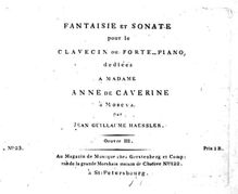 Partition complète, Fantaisie et Sonate pour le Clavecin ou Forte-Piano