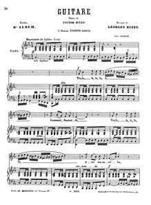 Partition complète (C minor: haut voix et piano), Guitare