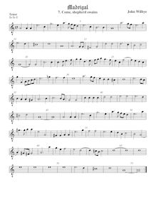 Partition ténor viole de gambe, octave aigu clef, madrigaux - Set 2 par John Wilbye