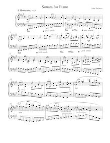Partition , Moderato, Piano Sonata, Pacheco, John Manuel