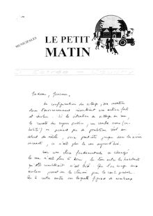 LE PETIT MATIN N°3 - MARS 2001: APPEL A  LA POPULATION