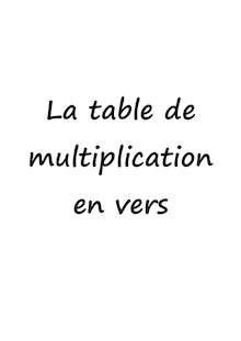 Table de multiplication en vers