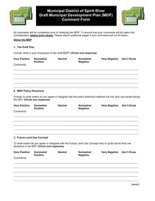 MD Spirit River MDP Comment Form Draft 100609
