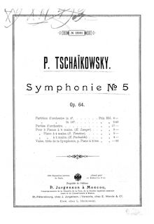 Partition complète, Symphony No.5, E minor, Tchaikovsky, Pyotr par Pyotr Tchaikovsky