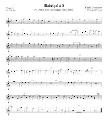 Partition ténor viole de gambe 1, octave aigu clef, madrigaux, Book 3