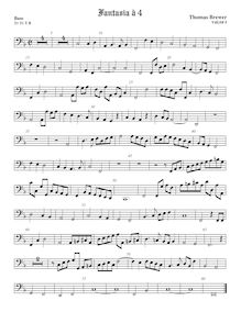 Partition viole de basse, fantaisies, Brewer, Thomas par Thomas Brewer