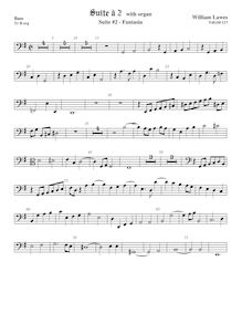 Partition viole de basse,  No.2 pour 2 violes de gambe et orgue
