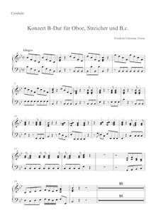 Partition Cembalo, hautbois Concerto en B-flat major, B♭ major, Friese, Friedrich Christian