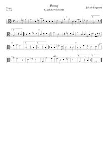 Partition ténor viole de gambe, alto clef, chansons, Regnart, Jacob par Jacob Regnart