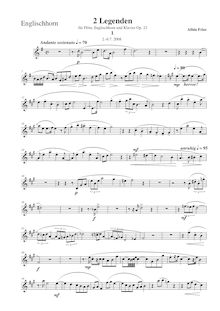Partition , Andante sostenuto, anglais cor , partie, 2 Legends pour flûte, anglais cor et Piano