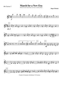 Partition clarinette 2 (B♭), March pour a New Era, F major, Fletcher, Roger