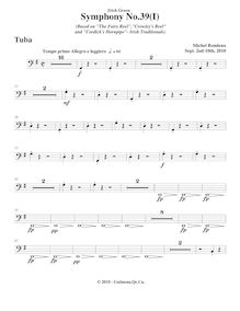 Partition Tuba, Symphony No.39  Irish Green , G major, Rondeau, Michel