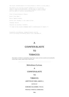 A Counter-Blaste to Tobacco
