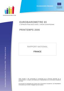 France - Eurobaromètre 65 -France- Printemps 2006
