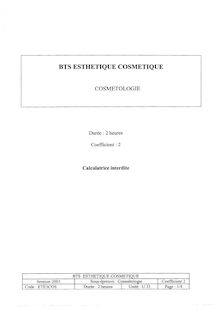 Cosmétologie 2003 BTS Esthétique cosmétique