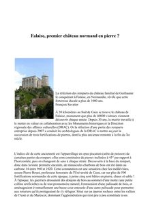 Falaise, premier Château Normand de Pierre