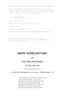 Mark Hurdlestone - Or, The Two Brothers
