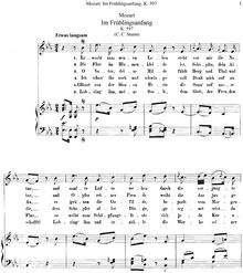 Partition complète, Im Frühlingsanfang, E♭ major, Mozart, Wolfgang Amadeus