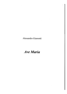 Partition compléte, Ave Maria, Giannotti, Alessandro