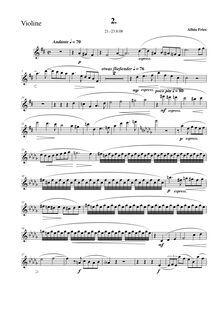 Partition de violon, Piano quintette No.2 en E minor, Klavierquintett Nr.2 e-moll par Albin Fries