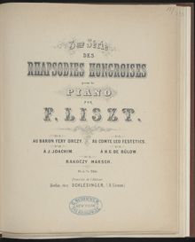 Partition Hungarian Rhapsody No.12 (S.244/12), Collection of Liszt editions, Volume 6