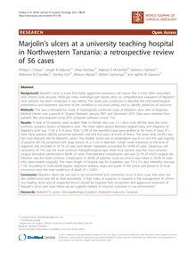 Marjolin s ulcers at a university teaching hospital in Northwestern Tanzania: a retrospective review of 56 cases