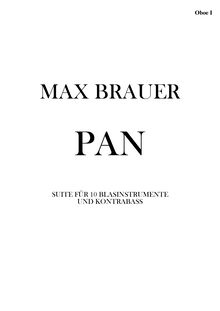 Partition hautbois 1, Pan, Suite for 10 Winds and Double Bass, Brauer, Max