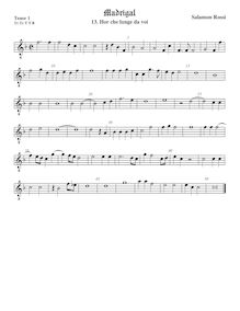 Partition ténor viole de gambe 1, octave aigu clef, Il Secondo Libro de Madrigali a cinque voci