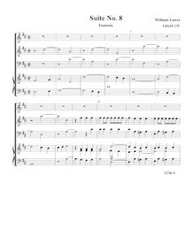Partition complète,  No.8 pour 3 violes de gambe et orgue, Lawes, William par William Lawes